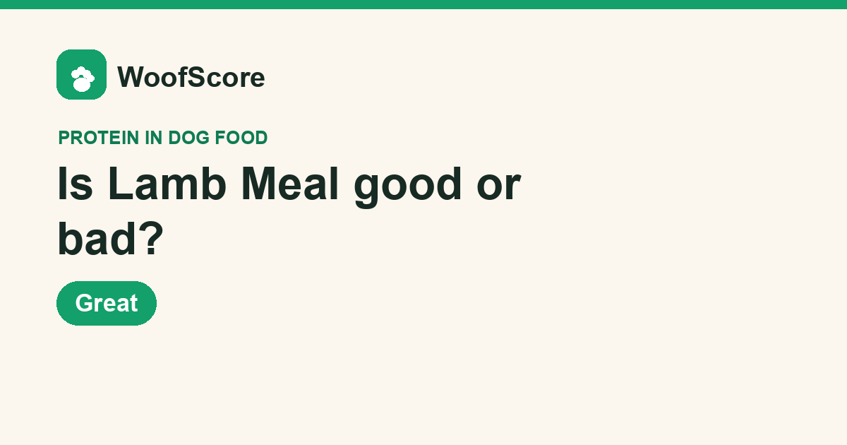 Is Lamb Meal good or bad in dog food — WoofScore rating: Great