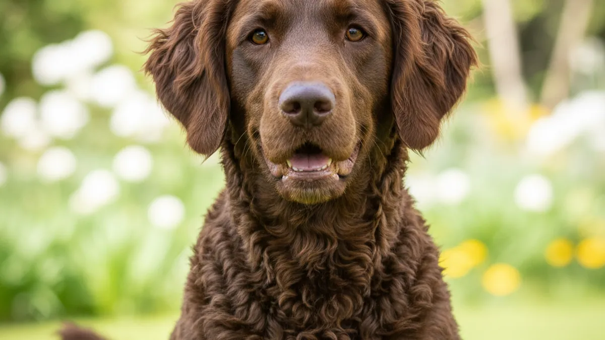 Curly-Coated Retriever dog