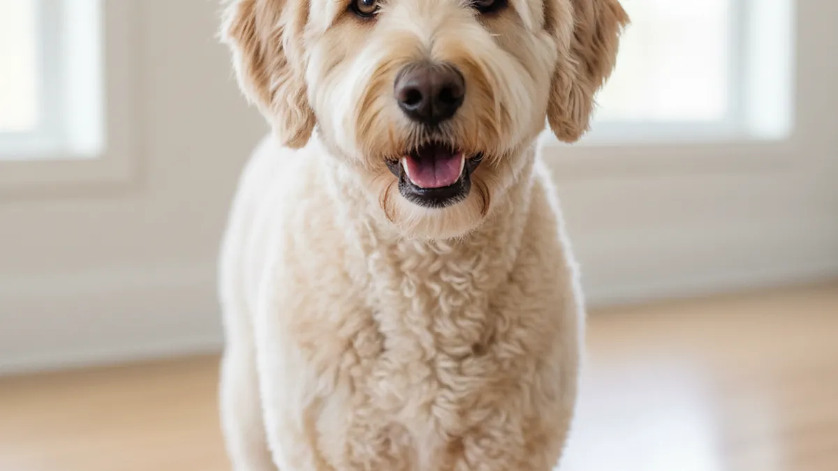 A Labradoodle dog