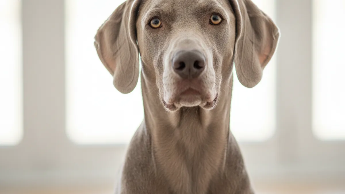 A Weimaraner dog